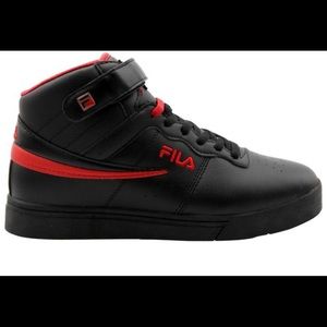 Fila Men's Leather/Synthetic Black and Red sneaker